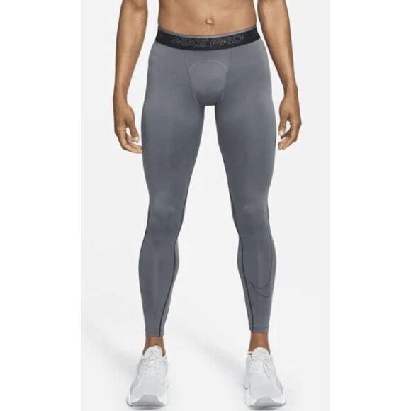 NWT Nike Pro Dri-FIT Men's Compression Tights Gray Size S - Picture 1 of 9